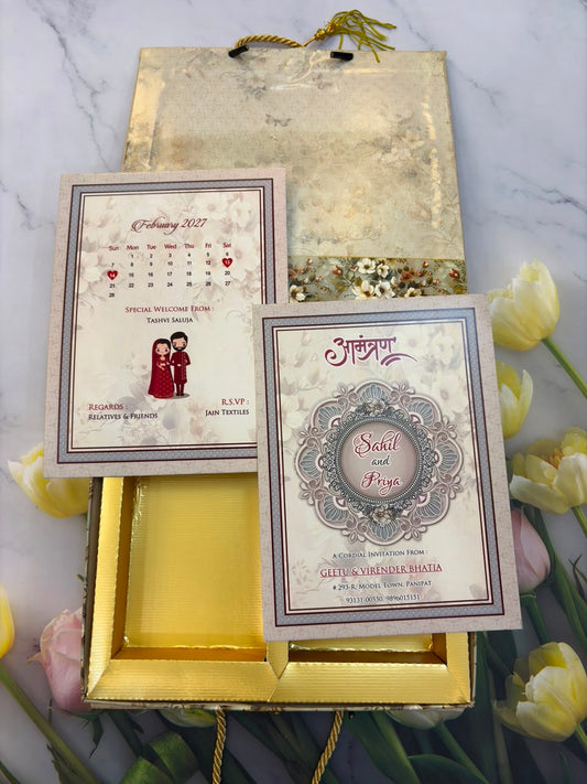 Dry Fruits/ Chocolate Designer Invitation Box in Floral Design SD-09