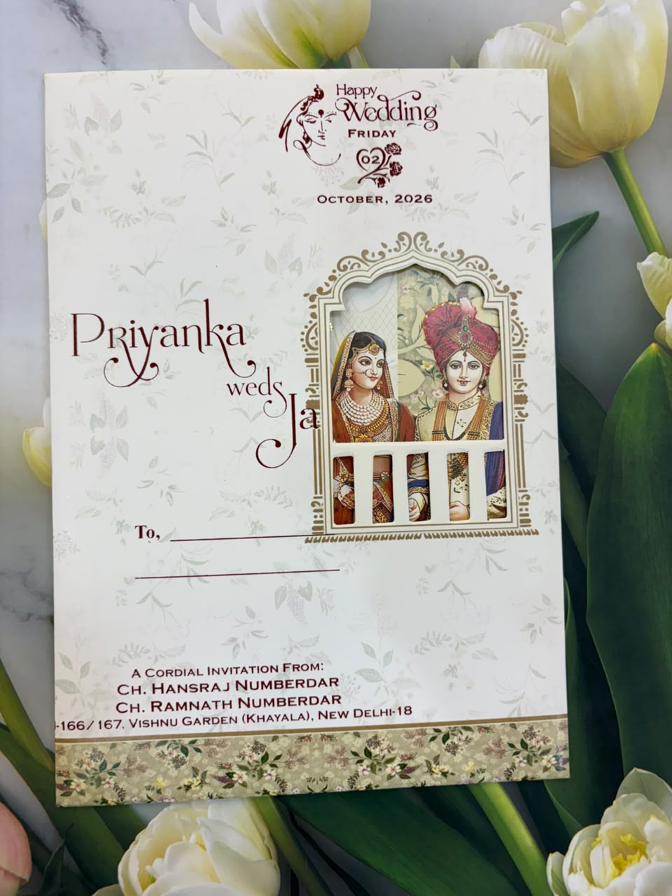 Bride & Groom Ganesha Wedding Card SD C-52