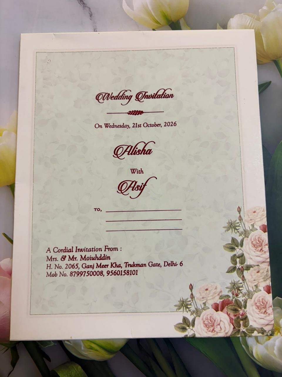 Floral Designer Wedding Invitation Card SD G-12