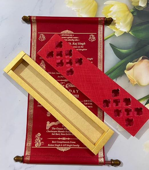 Designer Scroll Cards for Invitation