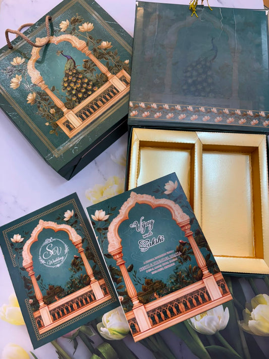 Dry Fruits/ Chocolate Designer Invitation Box in Peacock Design SD-04