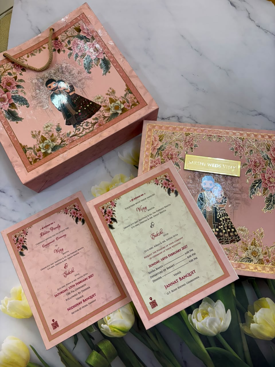 Dry Fruits/ Chocolate Designer Invitation Box in Bride & Groom Design SD-07