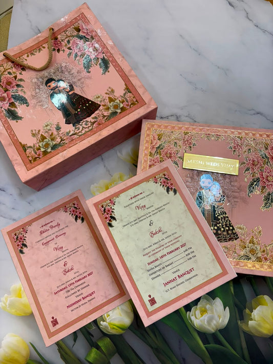 Dry Fruits/ Chocolate Designer Invitation Box in Bride & Groom Design SD-07