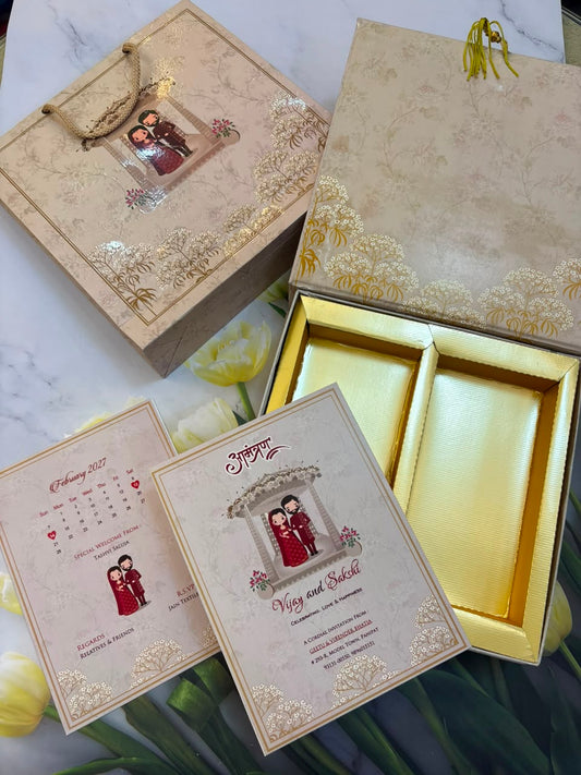 Dry Fruits/ Chocolate Designer Invitation Box in Bride & Groom Design SD-03