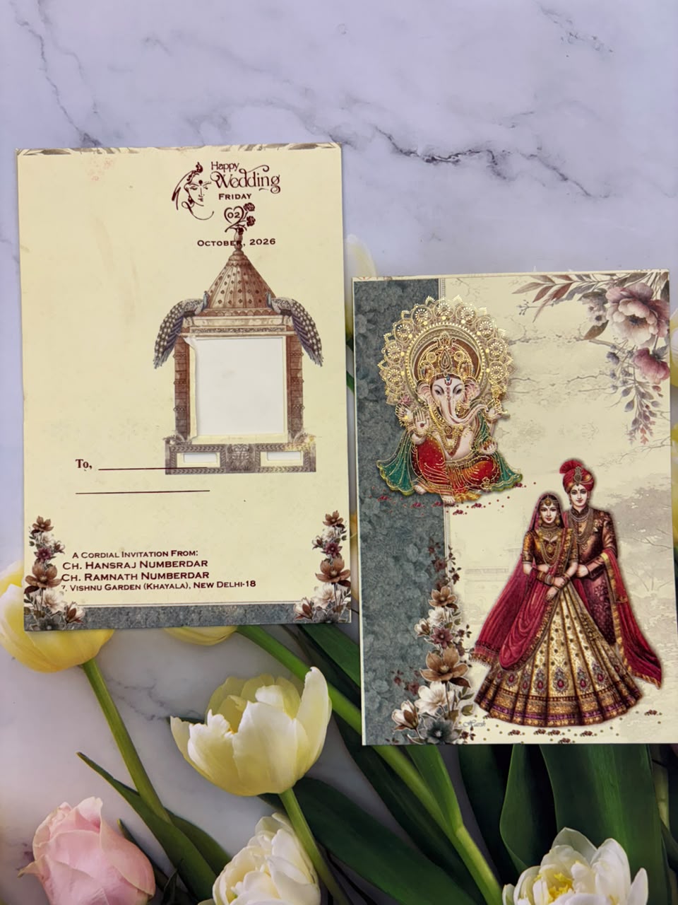 Bride & Groom Ganesha Wedding Card SD A-51