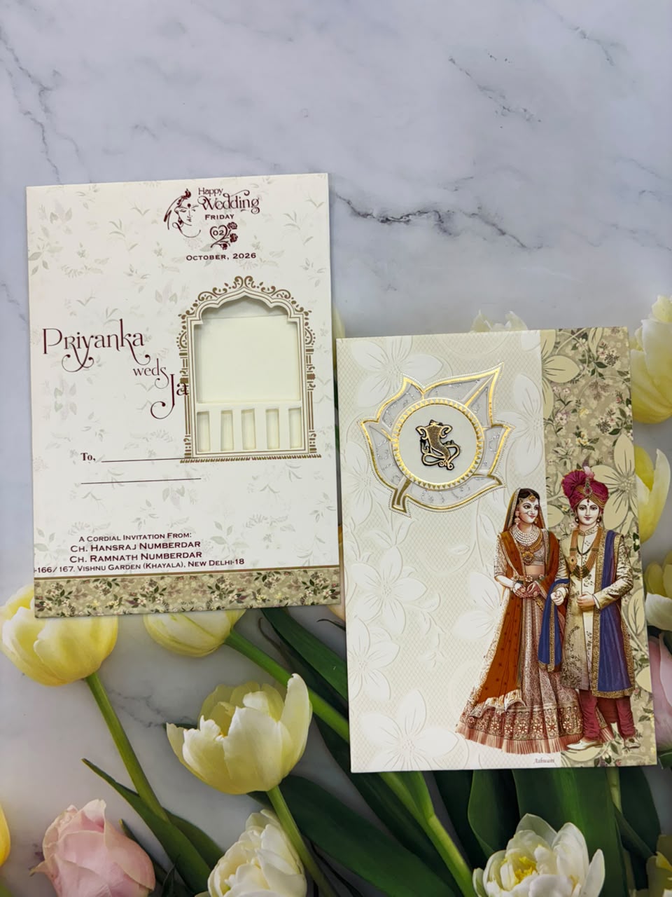 Bride & Groom Ganesha Wedding Card SD C-52