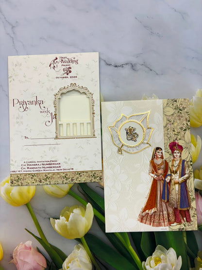 Bride & Groom Ganesha Wedding Card SD C-52