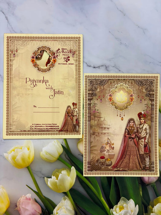 Bride & Groom Ganesha Wedding Card SD B-94