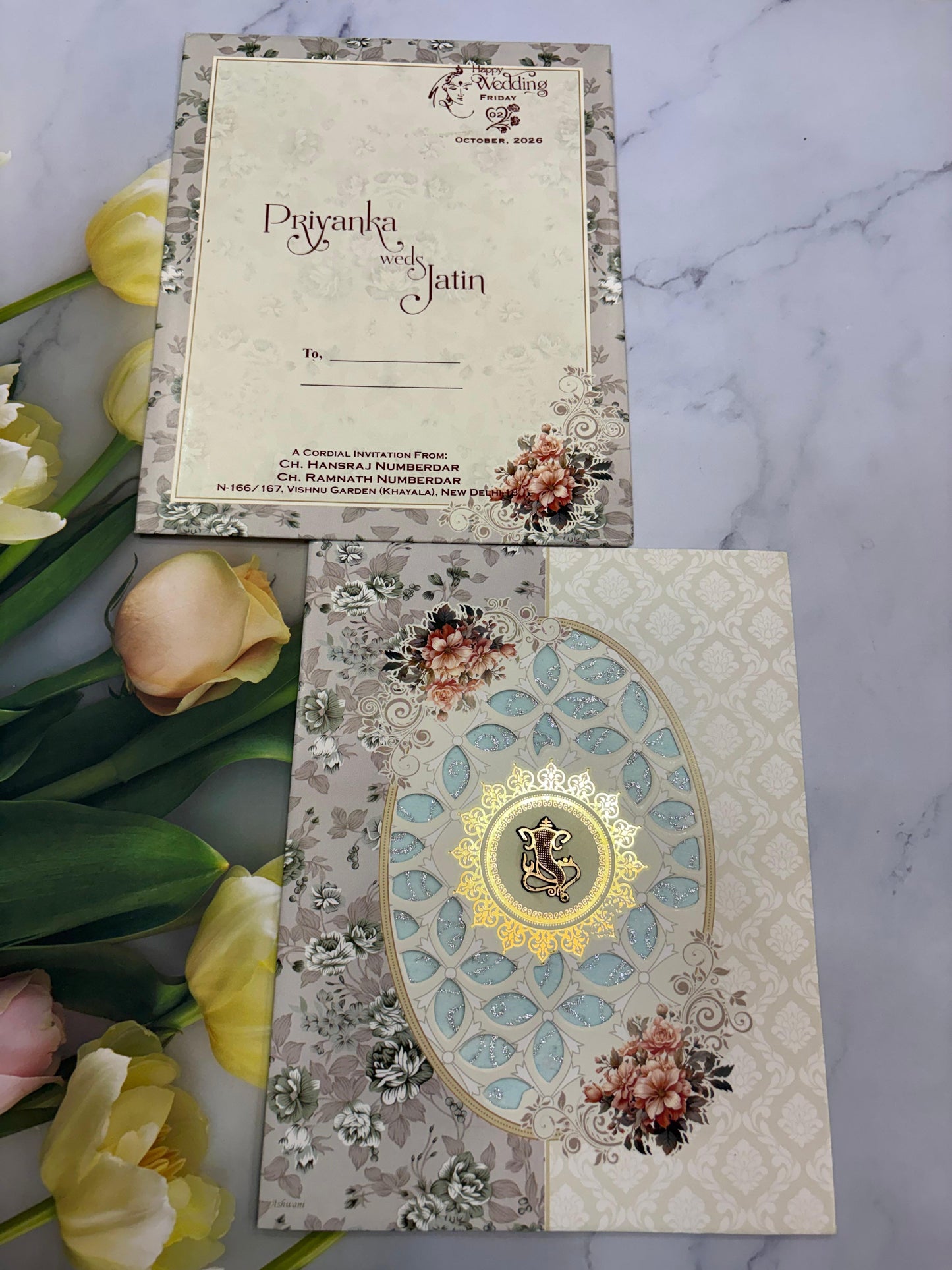 Floral  Wedding Invitation Card SD D- 32