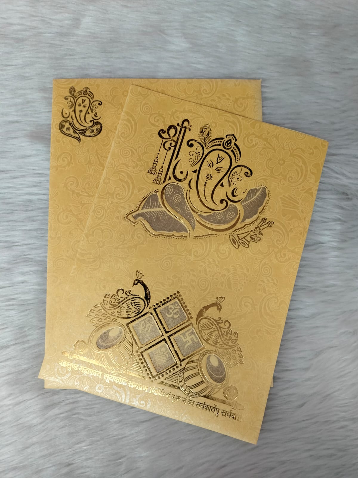 Light Yellow Wedding Invitation Card GCC-04