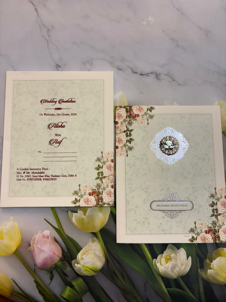 Floral Designer Wedding Invitation Card SD G-12