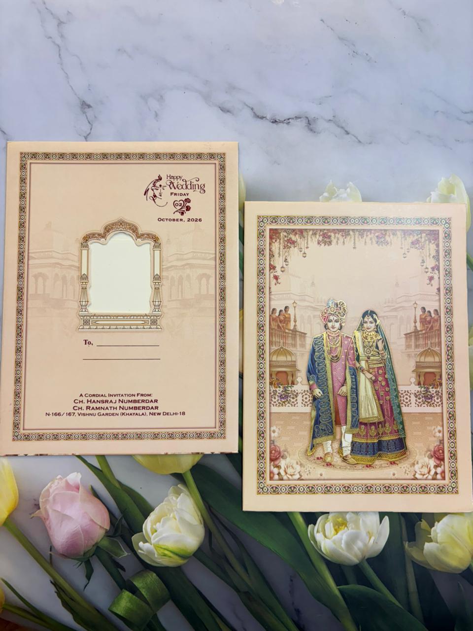 Window cut designer wedding invitation SD E-07