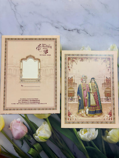 Window cut designer wedding invitation SD E-07