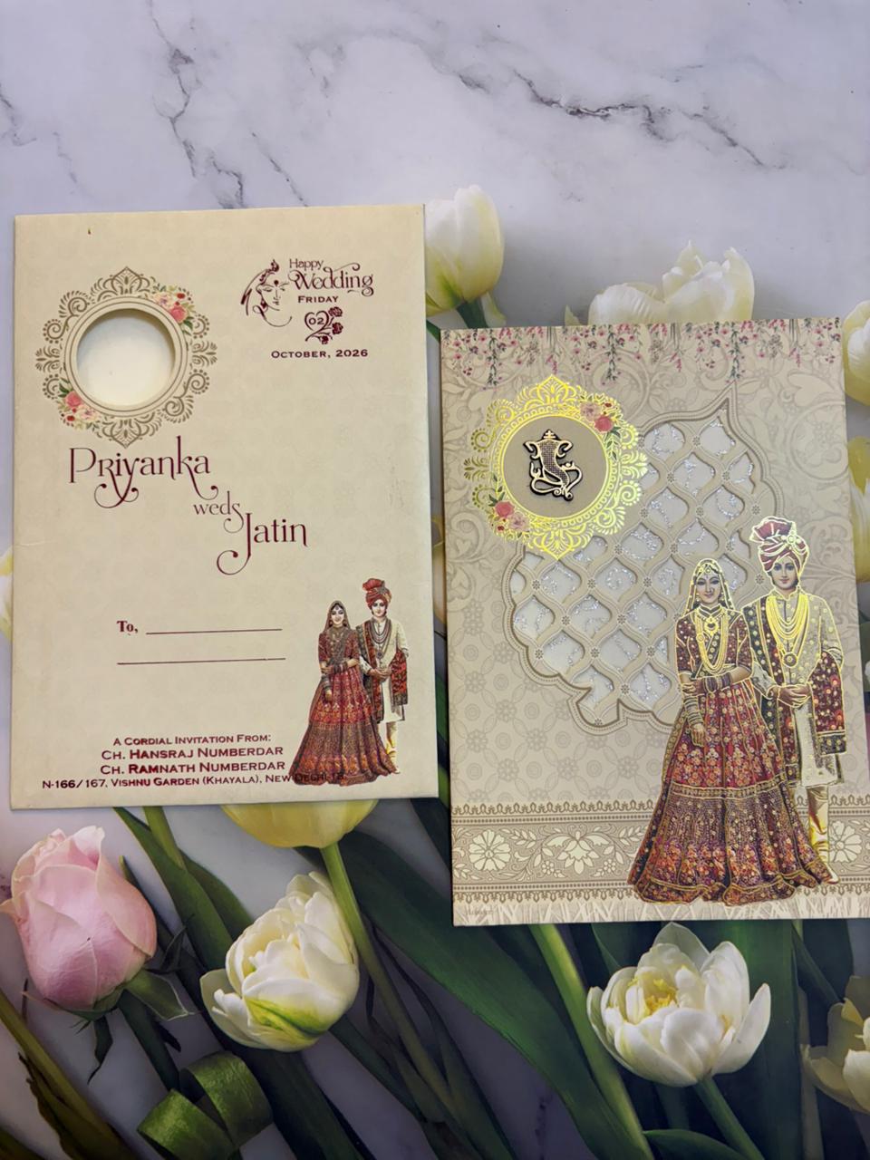 Bride & Groom Designer Wedding Invitation Card SD C-58