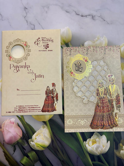 Bride & Groom Designer Wedding Invitation Card SD C-58