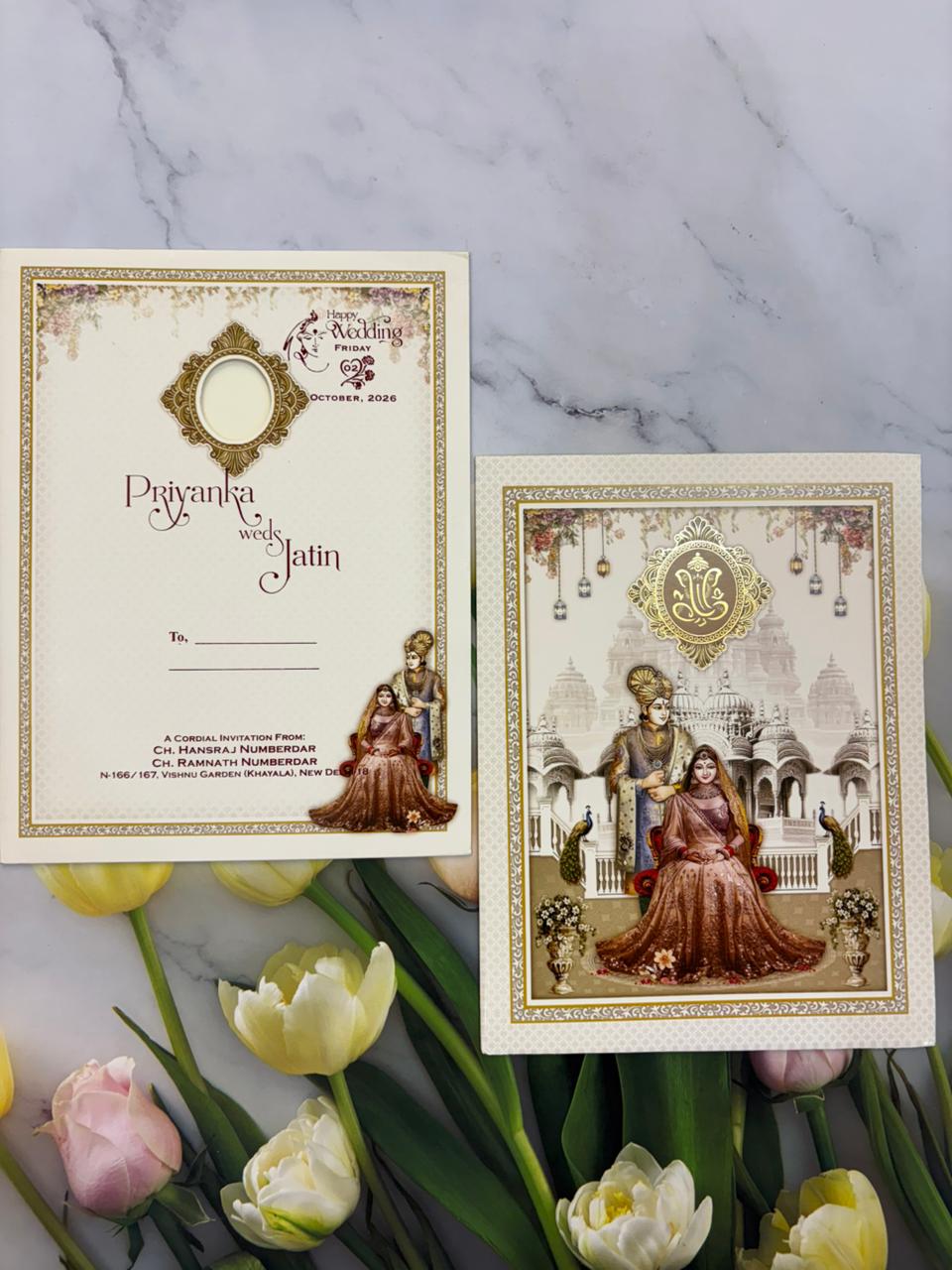 Bride & Groom designer wedding invitation SD E-28