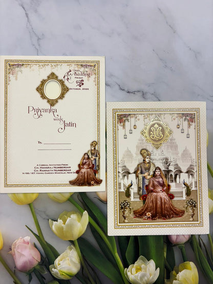 Bride & Groom designer wedding invitation SD E-28