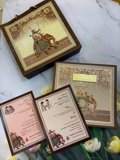 Dry Fruits/ Chocolate Designer Invitation Box in Elephant Design SD-01