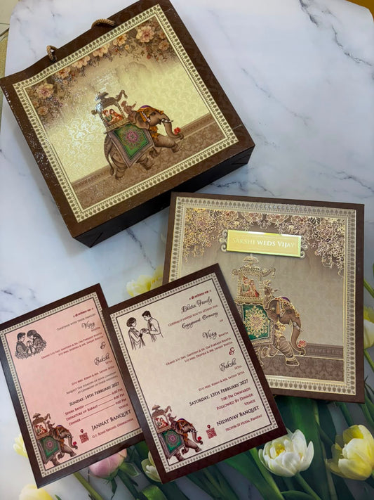 Dry Fruits/ Chocolate Designer Invitation Box in Elephant Design SD-01