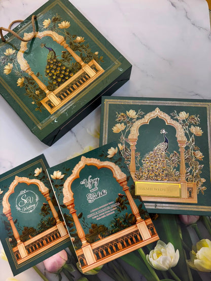 Dry Fruits/ Chocolate Designer Invitation Box in Peacock Design SD-04