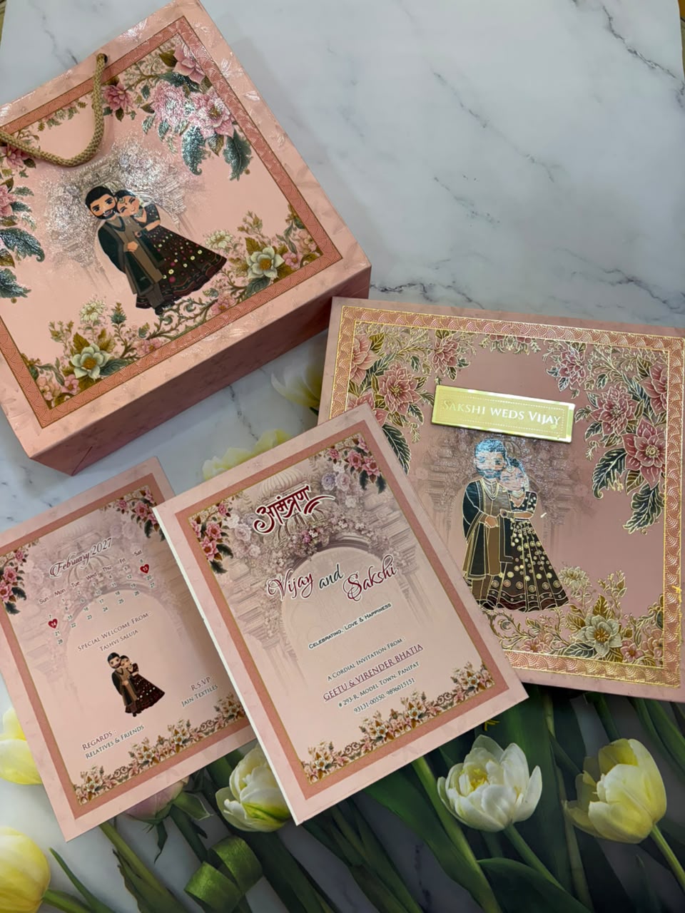Dry Fruits/ Chocolate Designer Invitation Box in Bride & Groom Design SD-07
