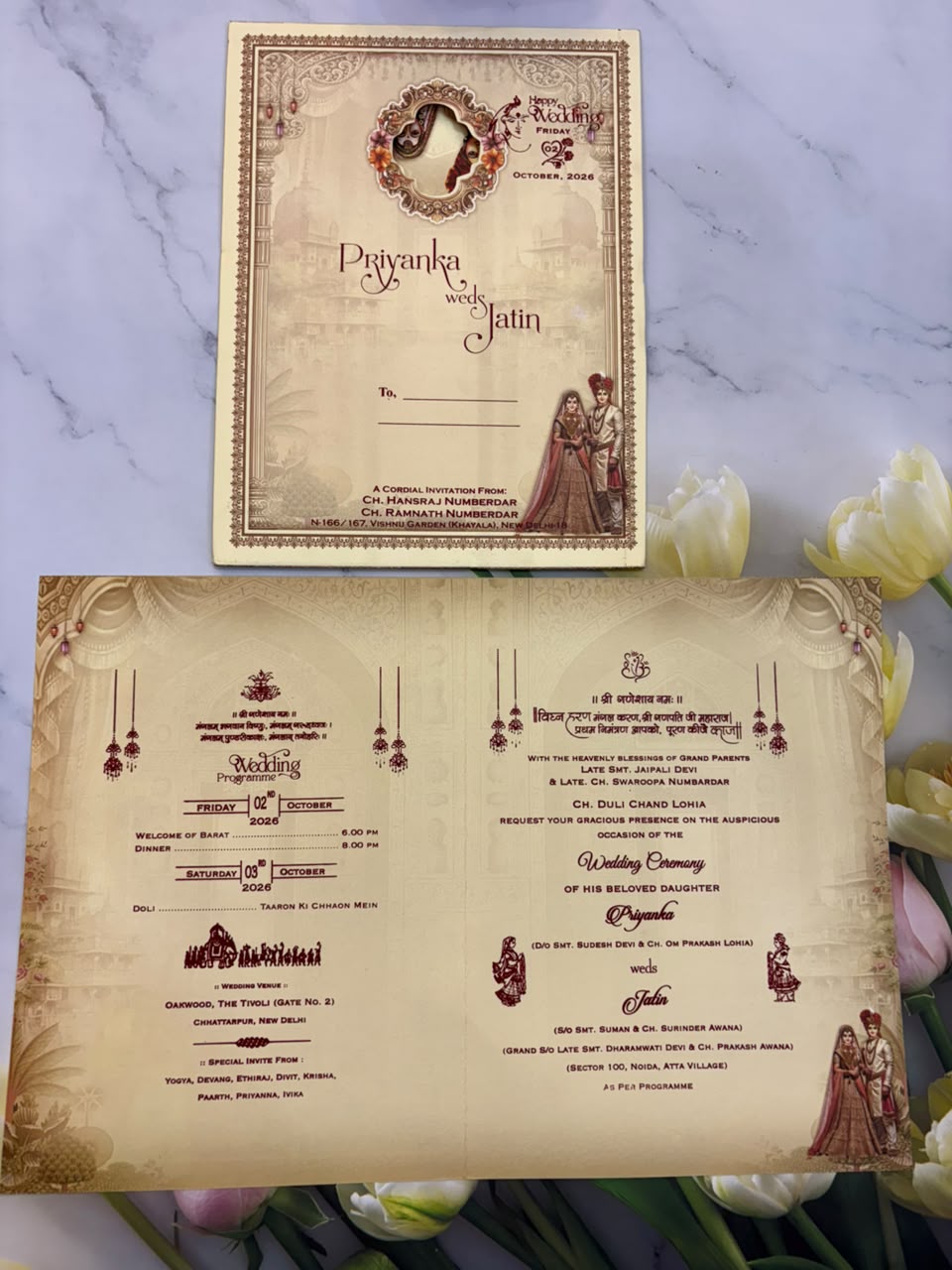 Bride & Groom Ganesha Wedding Card SD B-94