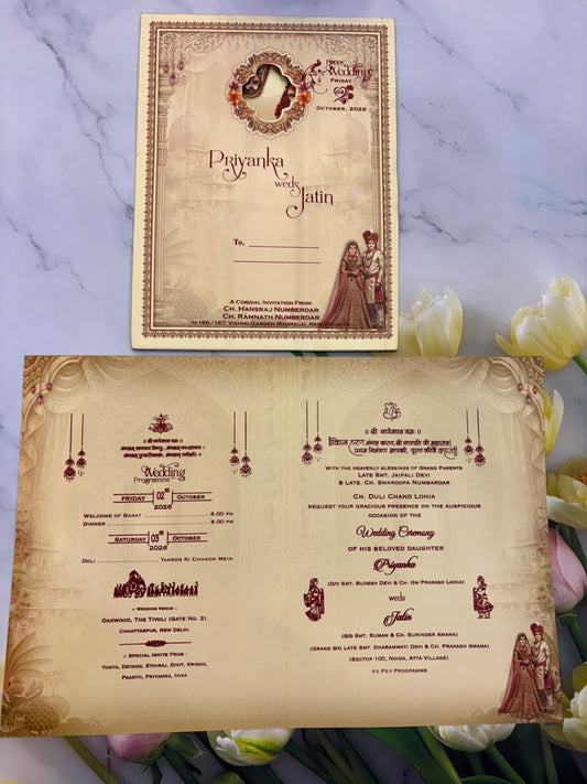 Bride & Groom Ganesha Wedding Card SD B-94