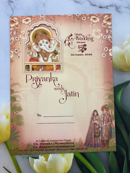 Bride & Groom Ganesha Wedding Card SD No. 9004