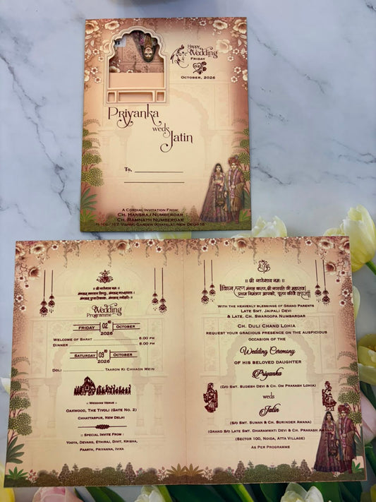 Bride & Groom Ganesha Wedding Card SD No. 9004