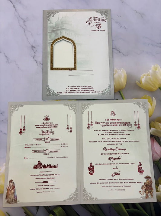 Bride & Groom Ganesha Wedding Card SD B-47