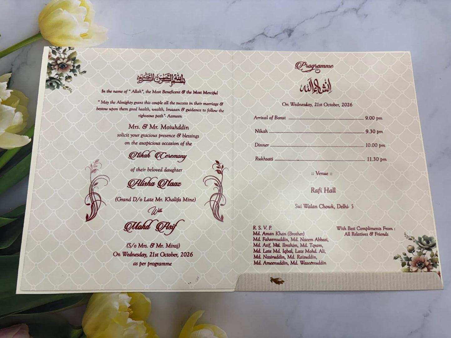 Floral  Wedding Invitation Card SD D- 32