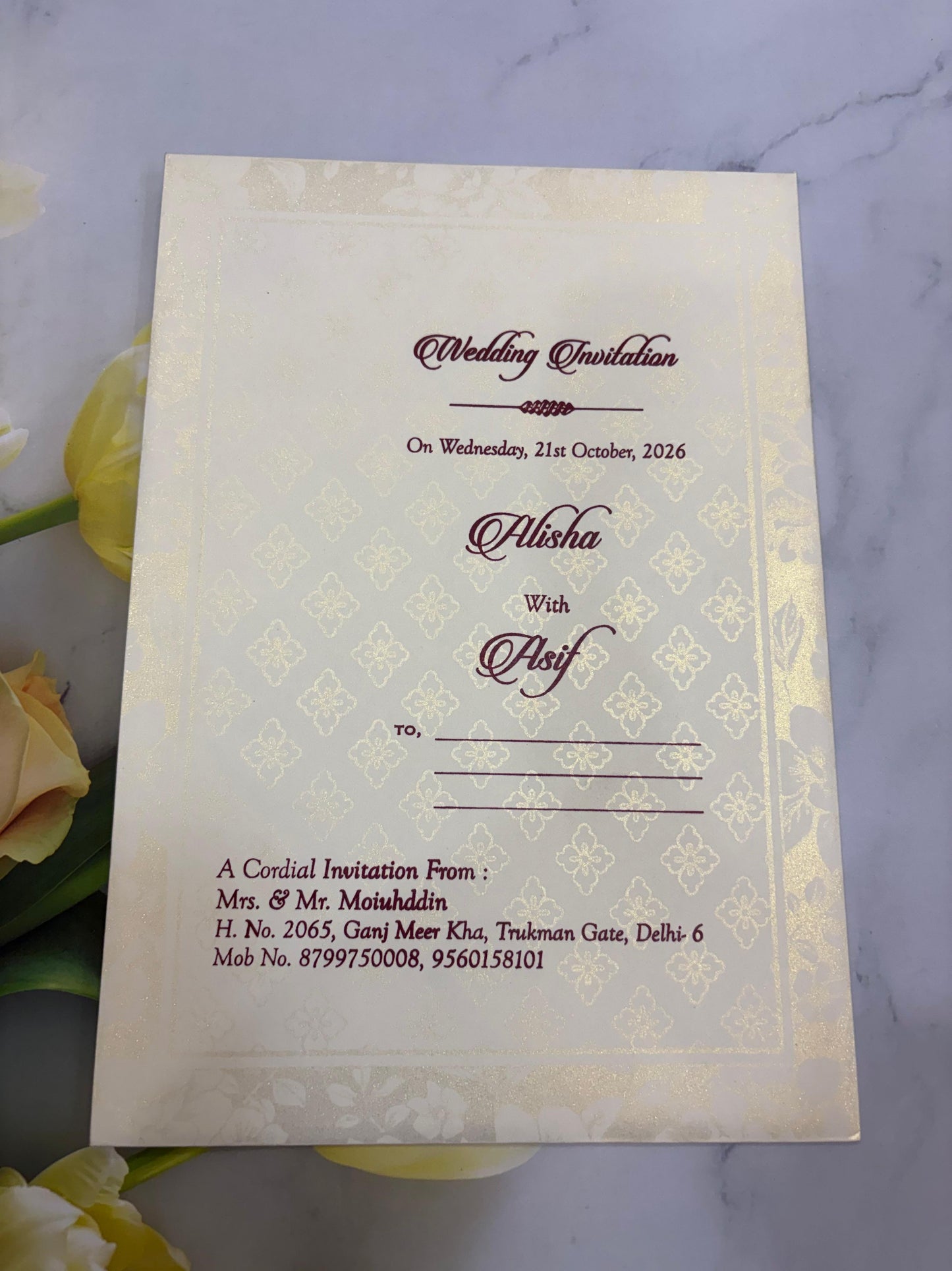 Muslim Wedding Invitation Card SD B-52