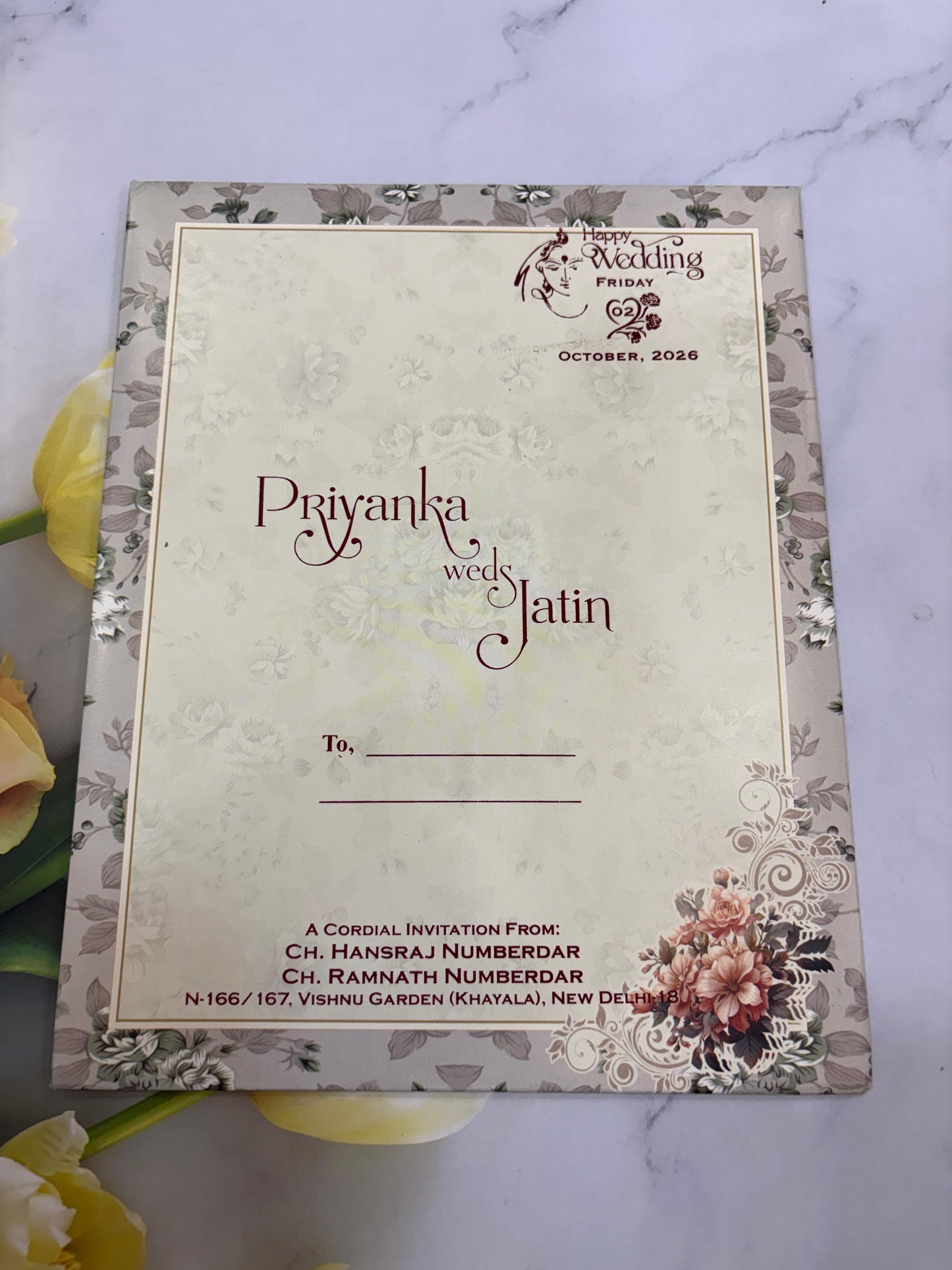 Floral  Wedding Invitation Card SD D- 32