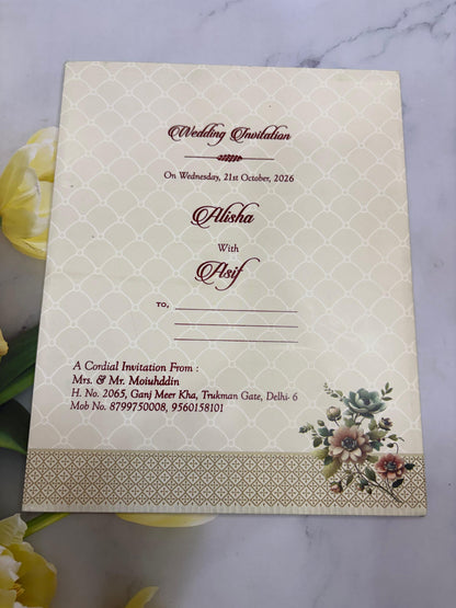 Floral  Wedding Invitation Card SD D- 31