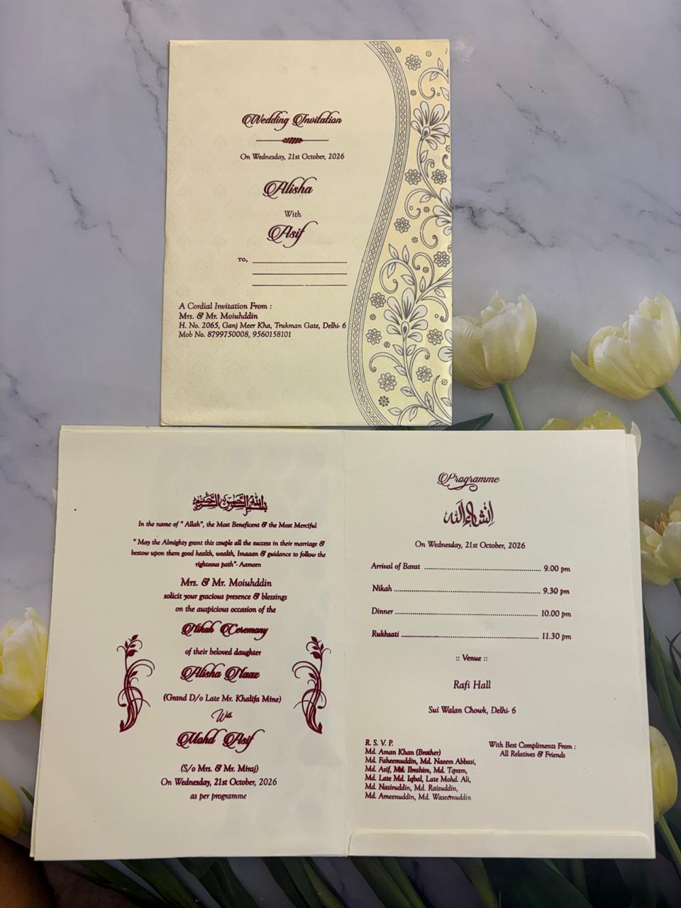Floral  Wedding Invitation Card SD B-115