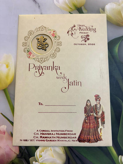 Bride & Groom Designer Wedding Invitation Card SD C-58