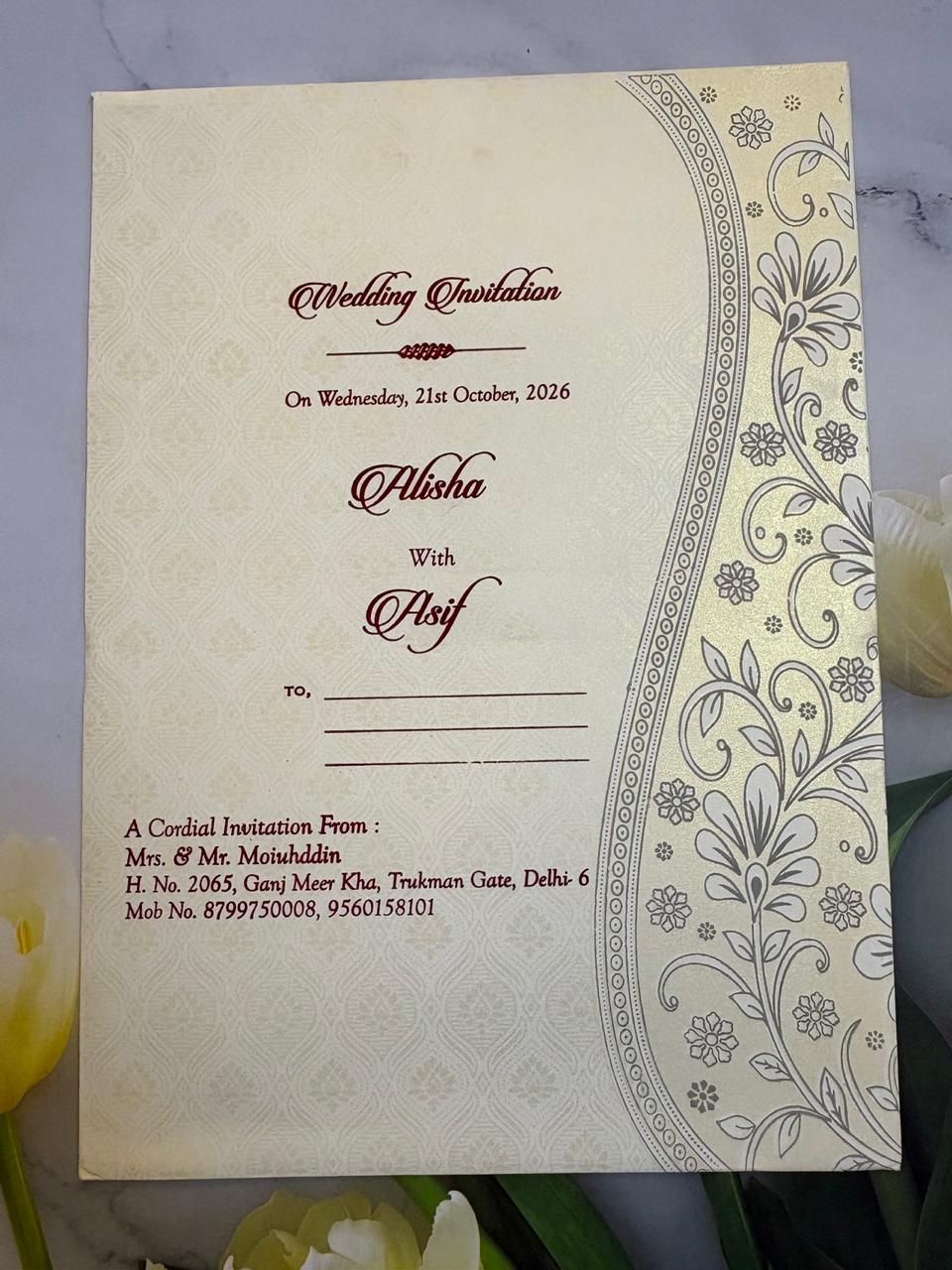 Floral  Wedding Invitation Card SD B-115