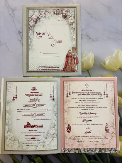 Bride & Groom Designer Wedding Invitation Card SD D-69