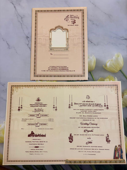 Window cut designer wedding invitation SD E-07