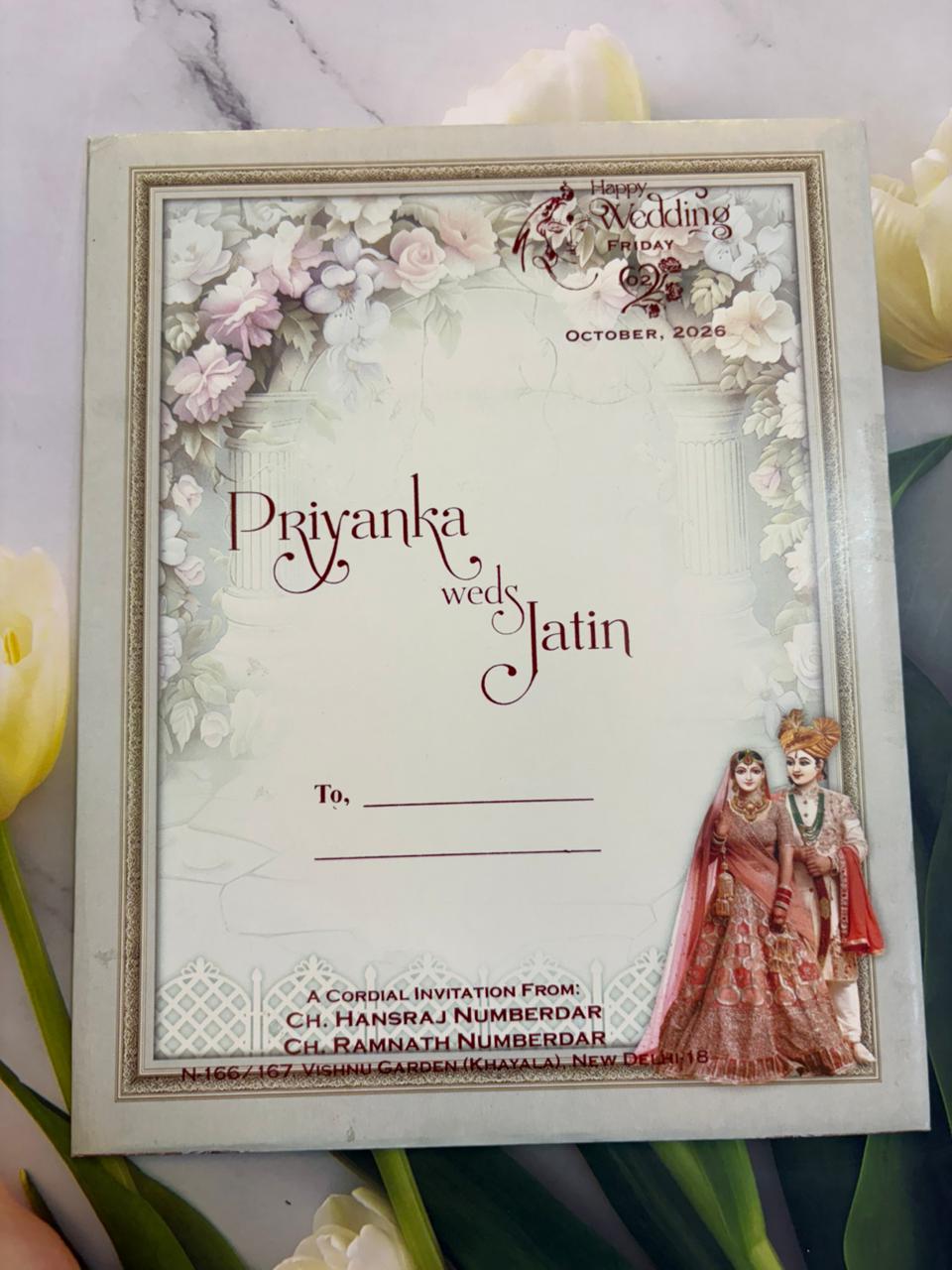 Bride & Groom Designer Wedding Invitation Card SD D-69