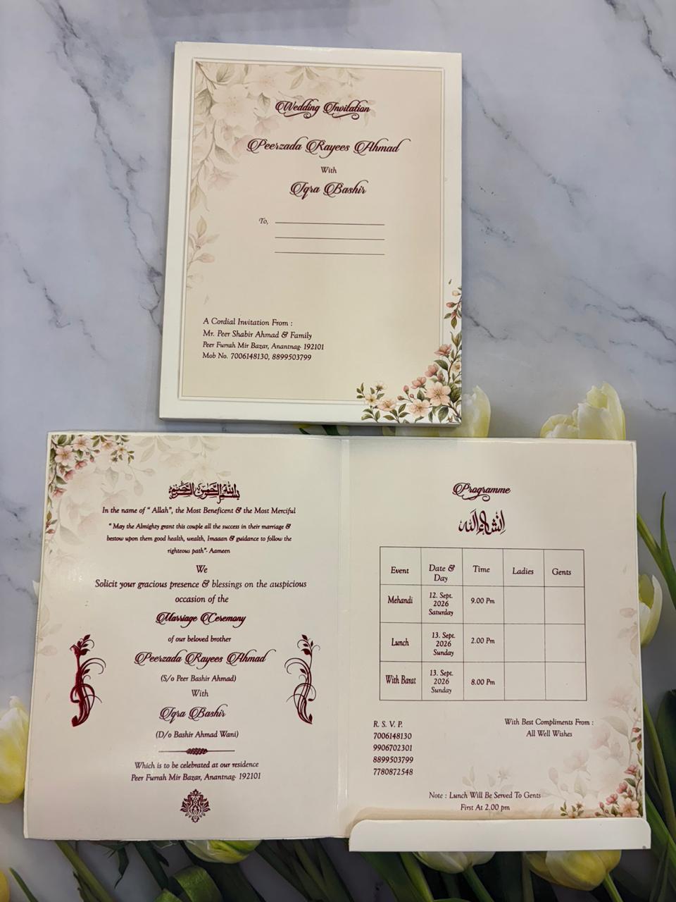 Floral designer wedding invitation SD G-03