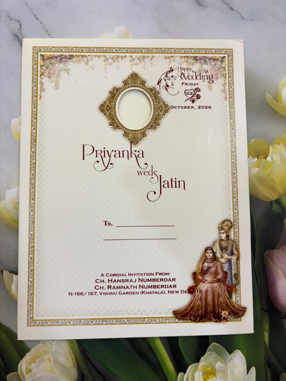 Bride & Groom designer wedding invitation SD E-28