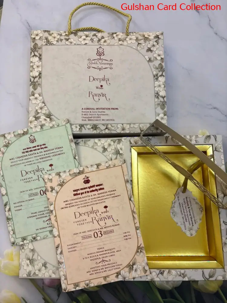 Blue carry Bag Dry Fruits/ Chocolate Designer Invitation Box SD 07 1