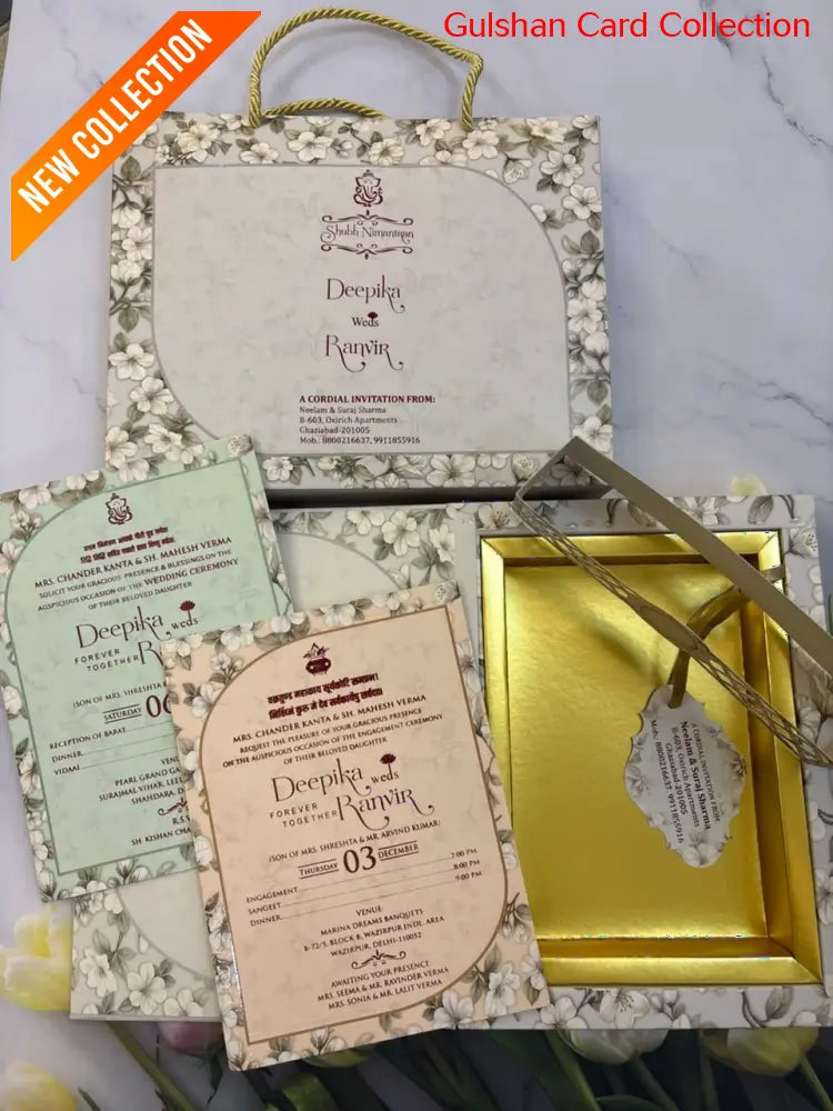 Blue carry Bag Dry Fruits/ Chocolate Designer Invitation Box SD 07