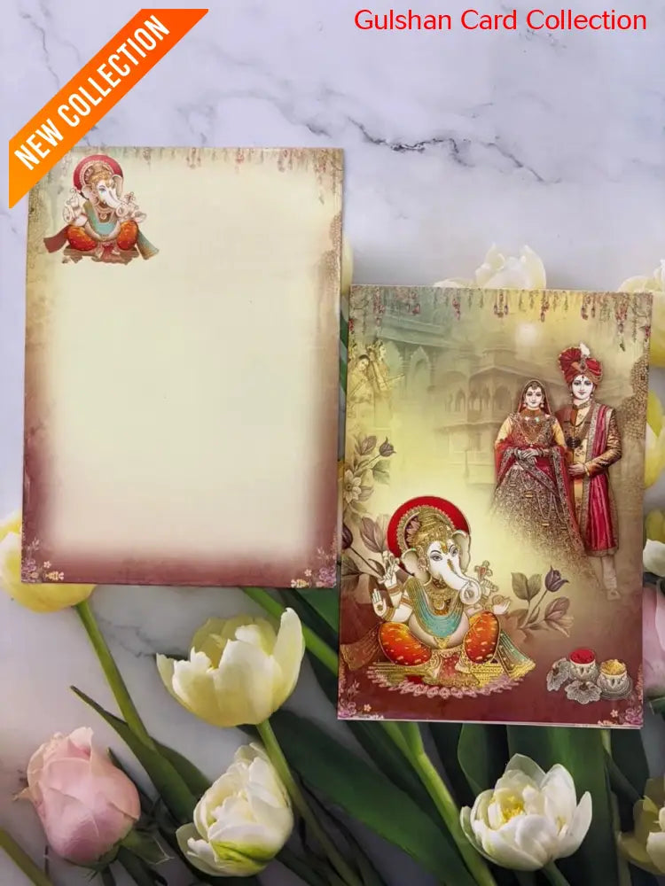 Watermarked - Bride & Groom Ganesha Wedding Card SD 9051