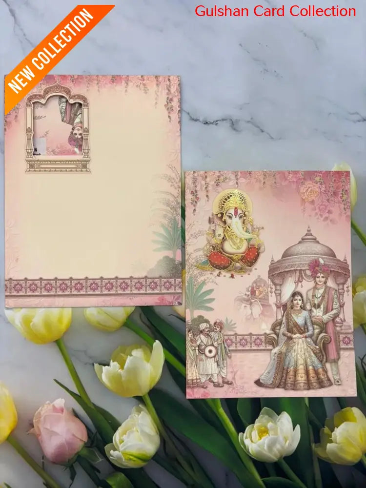 Bride & Groom Ganesha Wedding Card SD No. 9013.