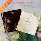 Burgundy & Gold Foil Floral Interlocking Heart Wedding Invitation Suite