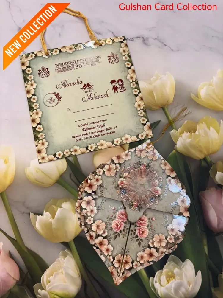 Carry Bag Designer Wedding Invitation Card for Marriage HD 004