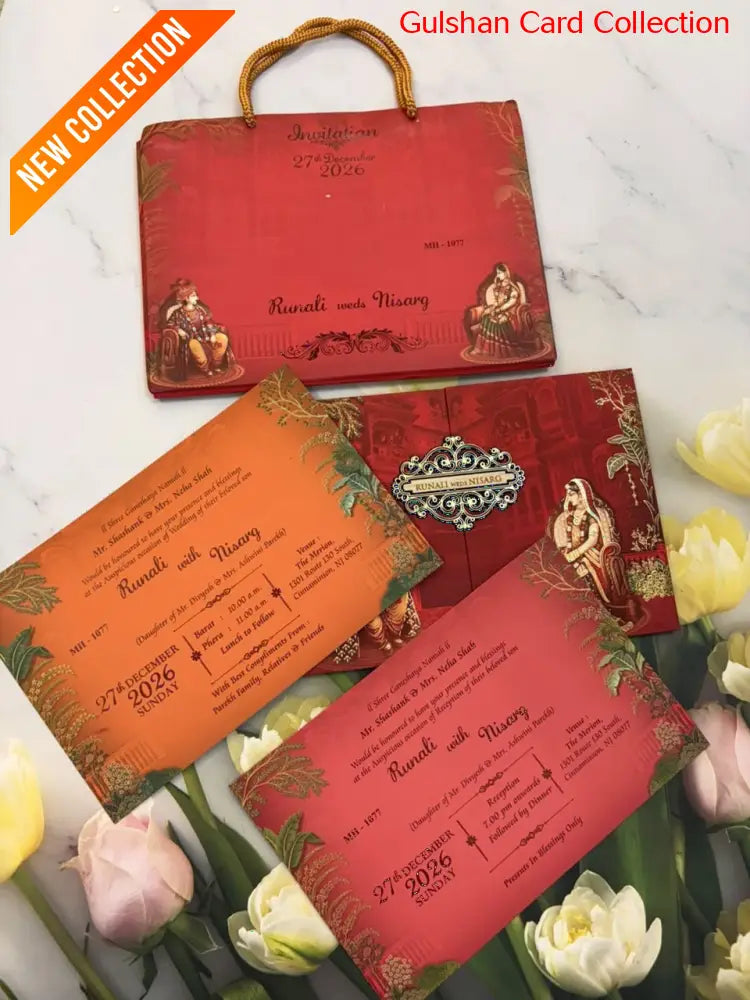 Carry Bag Designer Wedding Invitation Card for Marriage JC MH-1209