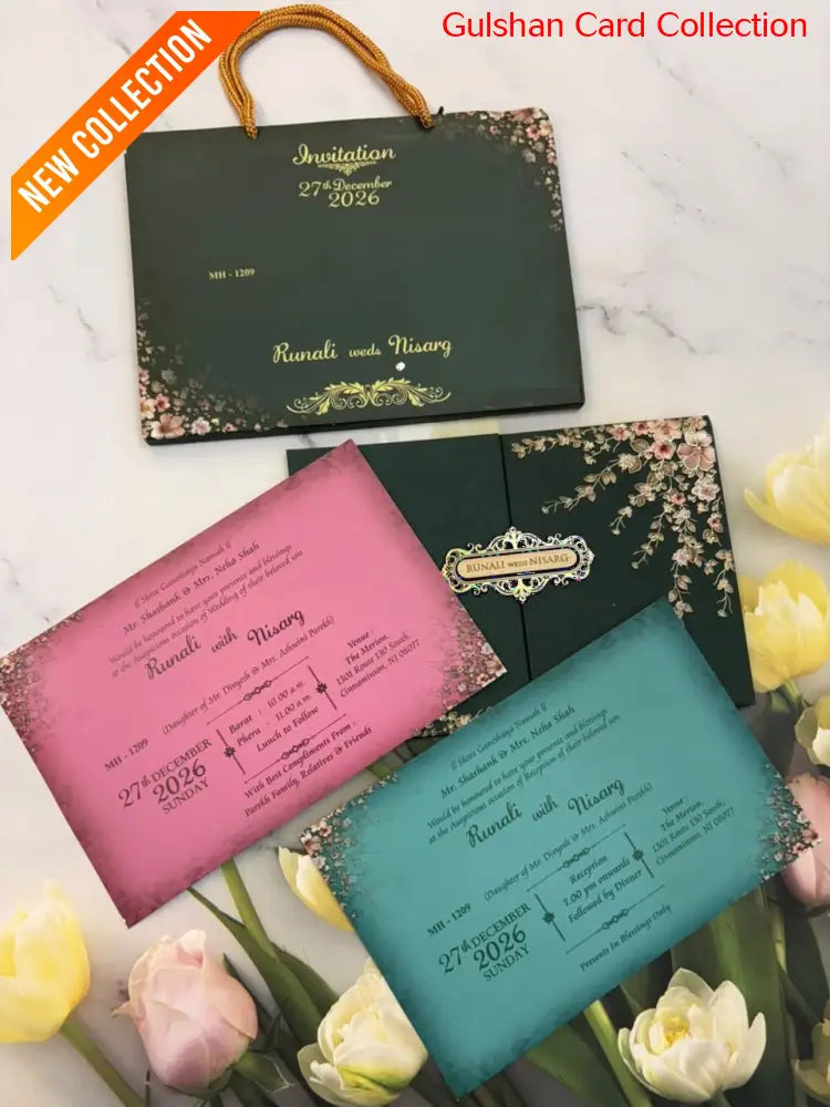 Carry Bag Designer Wedding Invitation Card for Marriage JC MH-1209